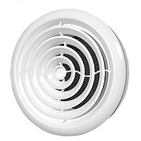 Диффузор приточно-вытяжной "ERA" (белый, пластик, со стопорным кольцом и фланцем) (125) (12,5 DK)