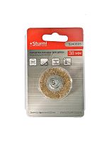 Корщетка-колесо со штифтом STURM 38 мм Латун.проволока 5240605