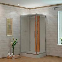 120/1 Душ каб бамбук 1806L/R-S (с полкой) 80*120*215 низ. под., белая. зад. стенка, прозр. ст. 4к.