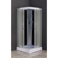 ДК EvaGold квадрат F901BS-Q (90*90, низ.под., рифл. стек., черн. стен., хром матовый проф. 4к.) (Код