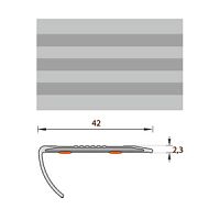 Вывод Уголок антиск. для ступений 42х20 мм 0,9 м. Светло-серый 