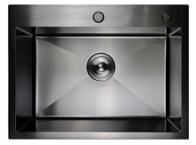 Мойка премиум нерж.сталь 3мм 600*450 с сифоном и дозатором Графит 019405 Golden Fox