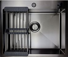 Мойка премиум нерж.сталь 3мм 600*500 с сифоном, дозатором, коландером Графит Golden Fox