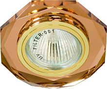 Светильник ИВО, Feron, 8020-2 19707 BR/GD, LED-10w GU5.3 MR-16, стекло/металл, декор.коричнев/золото