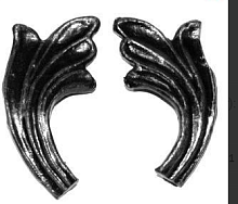 Лист h75хb50мм, штамп, пара, арт. (1148)
