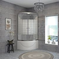 Душевая кабина 90/2 S002WL 90*90 выс.поддон, шелкография ст., 3к + комплект роликов