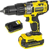 Дрель акк. Stanley STDC18LHBK-RU 18V 2.0A/h Li-ion -2bat к 000116