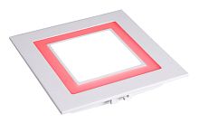 Панель ИВО, Jazzway, PPL-S 180140, LED-12w/4w/6500K/IP40 1100Lm, пластик/металл, бел+красный/белый