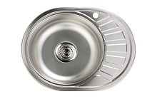 Мойка врезная 0,8мм 450*570мм.R гл.18см. вып. 3 1/2 глянцевая, с сифоном  0.8/180 Gota Rocio (5)