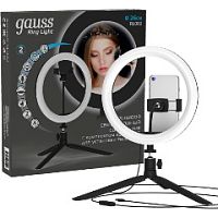 Gauss кольцевая св/д селфи лампа св-к 14W(700lm) D26см USB пульт тренога IP20 Ring Light RL002