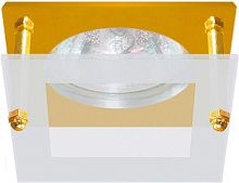 Светильник ИВО, Feron, BS3159-P2-12 WH/GD, LED10w GU5.3 MR-16, стек/металл, декор.прозр/золото