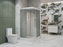 ДК EvaGold квадрат F101WS-Q (100*100, низ.под., рифл. стек., бел. стен., хром матовый проф. 4к.) (Ко