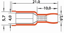 Разъём штекерный изолир-й (гнездо  o4мм)  0.5-1.5мм,  (VF1.25-156A)  красн, (100!) 1008-0211