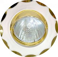 Светильник ИВО, Feron, 703 WH/GD, LED-10w GU5.3 MR-16, металл, поворотный, белый/золото