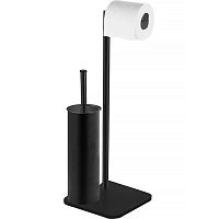 ALTRE Стойка с бумагодержателем и ершиком напольная, черная матовая