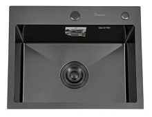 Мойка кухонная врезная, Diadonna, нержавеющая сталь, 500х400х200 мм, серый графит, DS5040B