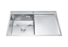 Мойка кухонная врезная, Diadonna, нержавеющая сталь, 700х500х200 мм, сатин, DS7050L